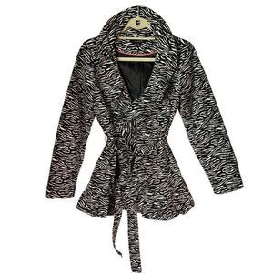 Sandro Studio Ruffle Zebra Trench Coat, Medium. Mobwife